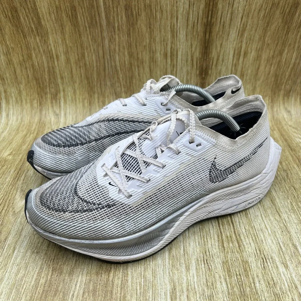 Nike ZoomX Vaporfly Next% 2 Women's 8.5 White Silver Running Shoes CU4123-100